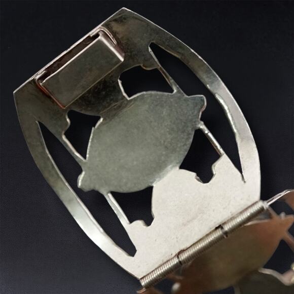 Vintage Taxco Mexico 925 Sterling Silver Link Bracelet Dragon’s Breath Cabochons - Picture 7 of 17